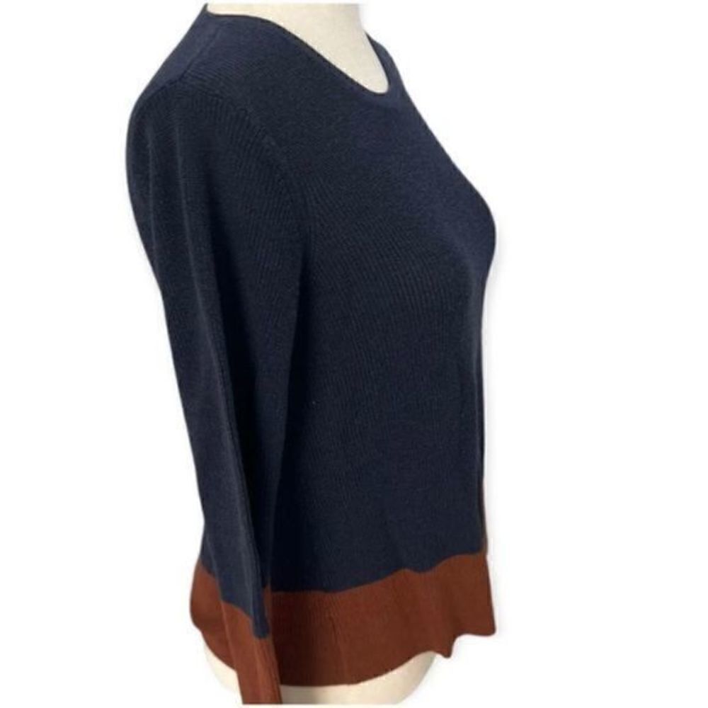 Eileen Fisher Silk Blend Sweater Small Contrast Stripe Colorblock Pullover size - Picture 7 of 9